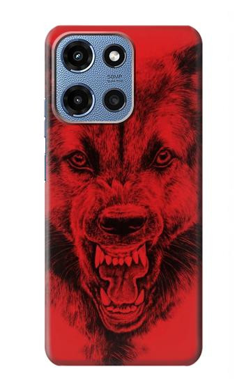S1090 Rouge Loup Etui Coque Housse pour Motorola Moto G 5G (2025)
