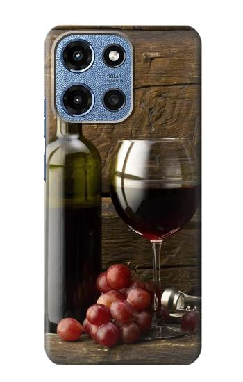 S1316 Raisins Bouteille et un verre de vin rouge Etui Coque Housse pour Motorola Moto G 5G (2025)