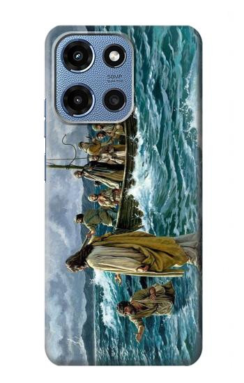 S1722 Jésus marcher sur la mer Etui Coque Housse pour Motorola Moto G 5G (2025)
