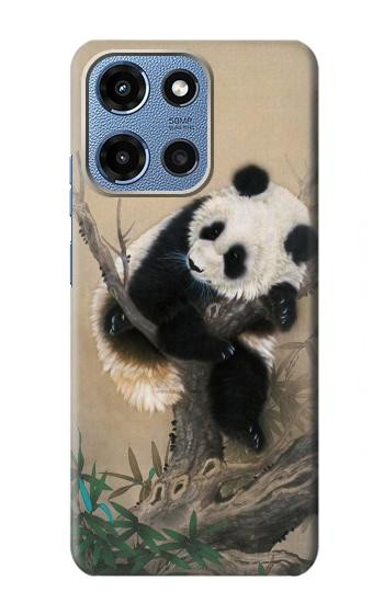 S2210 Peinture Art Panda Fluffy Etui Coque Housse pour Motorola Moto G 5G (2025)