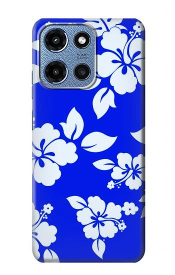 S2244 Motif Hawai Hibiscus Bleu Etui Coque Housse pour Motorola Moto G 5G (2025)