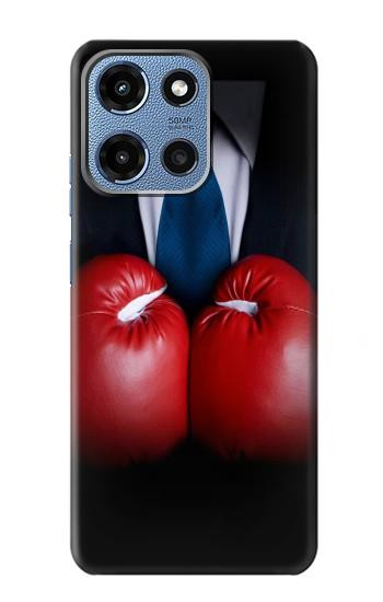 S2261 Homme d'affaires Noir Costume avec des gants de boxe Etui Coque Housse pour Motorola Moto G 5G (2025)