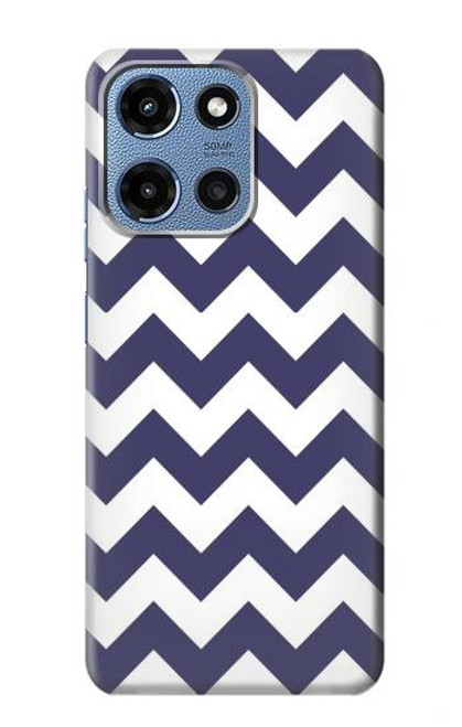 S2345 Marine Bleu Shavron Zig zag Etui Coque Housse pour Motorola Moto G 5G (2025)