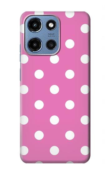 S2358 Rose à pois Etui Coque Housse pour Motorola Moto G 5G (2025)