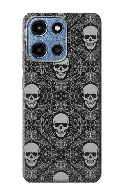S2371 Crâne Motif monochrome Millésime Etui Coque Housse pour Motorola Moto G 5G (2025)