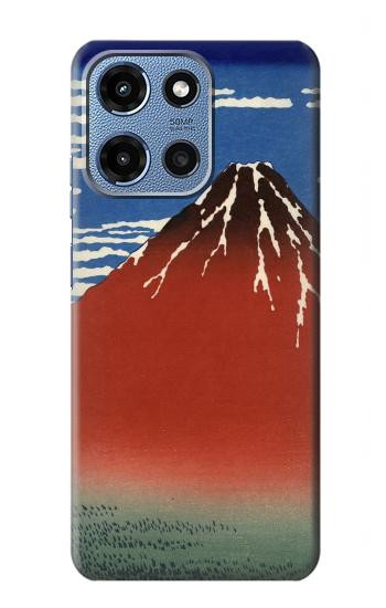 S2390 Katsushika Hokusai Fuji Rouge Etui Coque Housse pour Motorola Moto G 5G (2025)