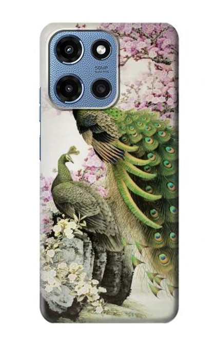 S2773 Paon Peinture brosse chinoise Etui Coque Housse pour Motorola Moto G 5G (2025)