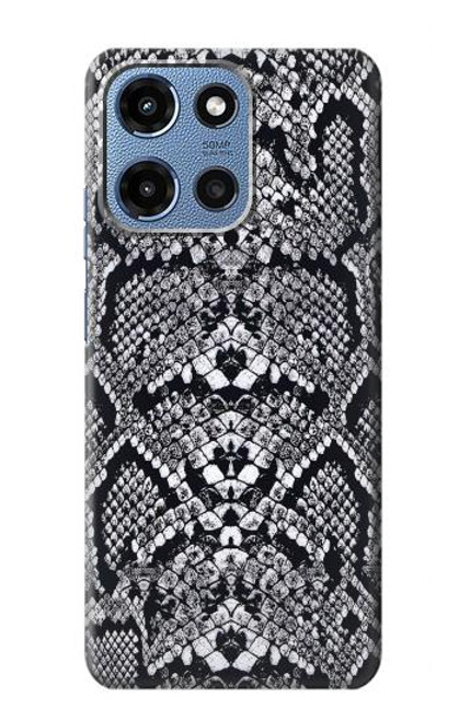 S2855 Blanc Rattle Serpent Imprimé graphique Peau Etui Coque Housse pour Motorola Moto G 5G (2025)