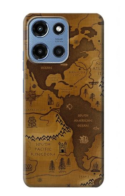 S2861 Carte antique du monde Etui Coque Housse pour Motorola Moto G 5G (2025)