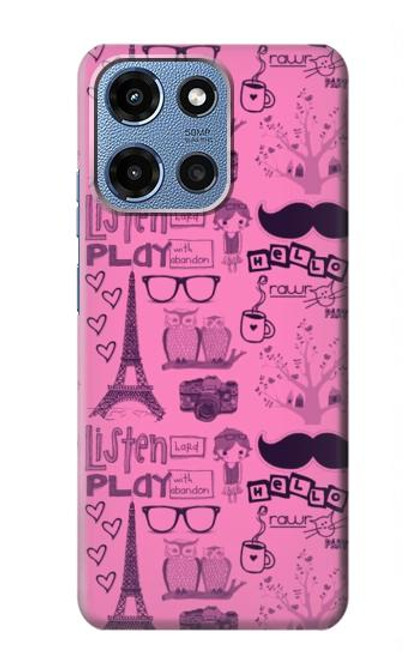 S2885 Paris Rose Etui Coque Housse pour Motorola Moto G 5G (2025)