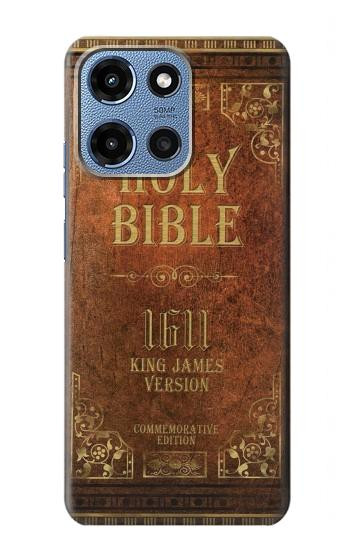 S2890 Holy Bible King James Version 1611 Etui Coque Housse pour Motorola Moto G 5G (2025)