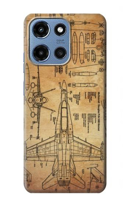 S3868 Plan d'avion vieux papier Etui Coque Housse pour Motorola Moto G 5G (2025)