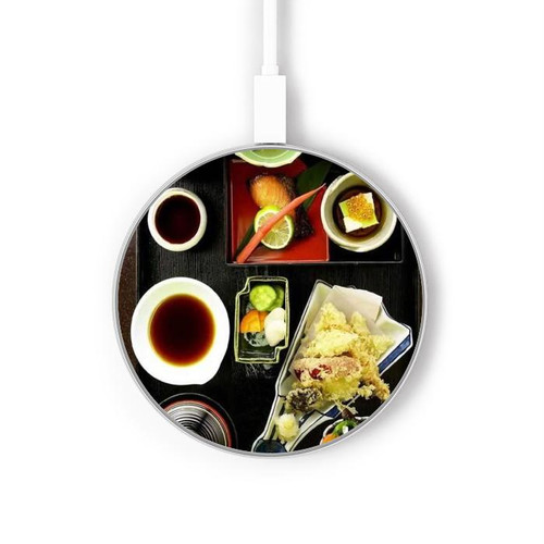 S0627 Nourriture japonaise Chargeur sans fil 15W Type-C iPhone Android Station de charge à lumière LED