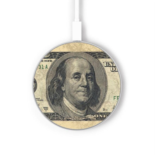 S0702 Dollars d'argent Chargeur sans fil 15W Type-C iPhone Android Station de charge à lumière LED