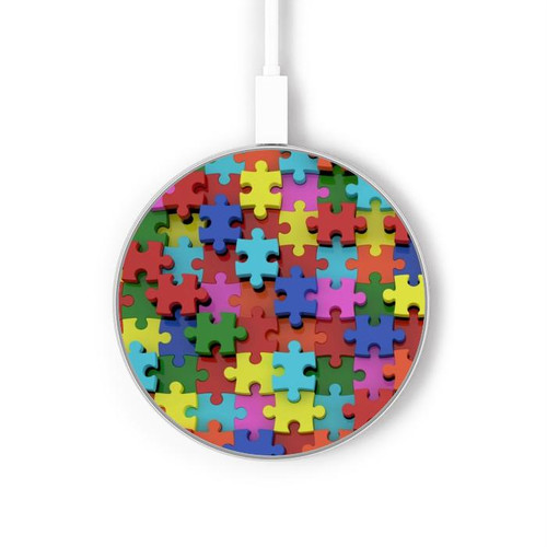 S0816 Puzzle Chargeur sans fil 15W Type-C iPhone Android Station de charge à lumière LED
