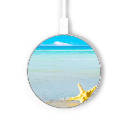 S0911 Détendez-vous à la plage Chargeur sans fil 15W Type-C iPhone Android Station de charge à lumière LED