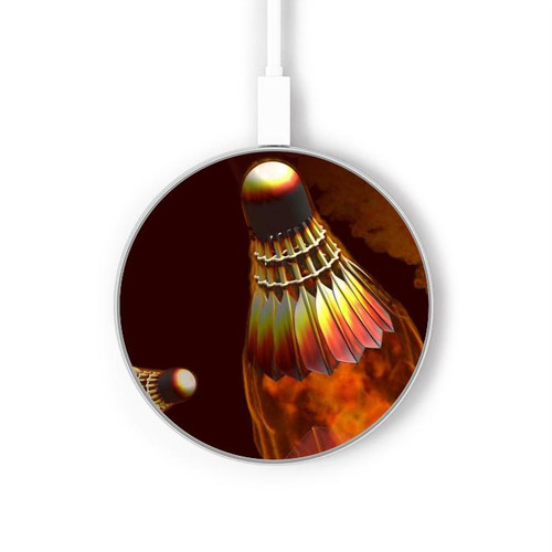 S1239 badmintons Chargeur sans fil 15W Type-C iPhone Android Station de charge à lumière LED