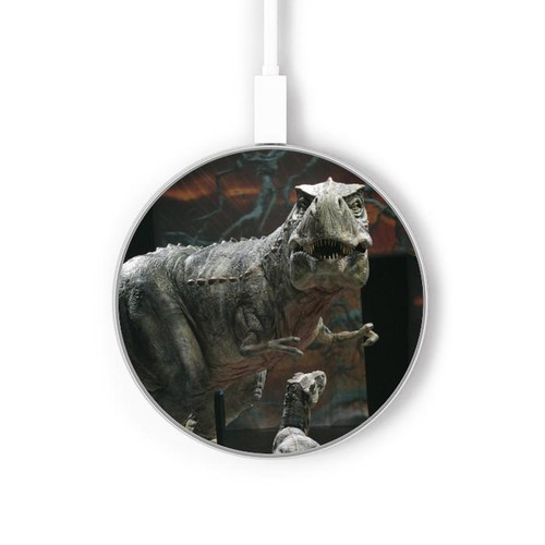 S1288 Dinosaur T Rex Chargeur sans fil 15W Type-C iPhone Android Station de charge à lumière LED