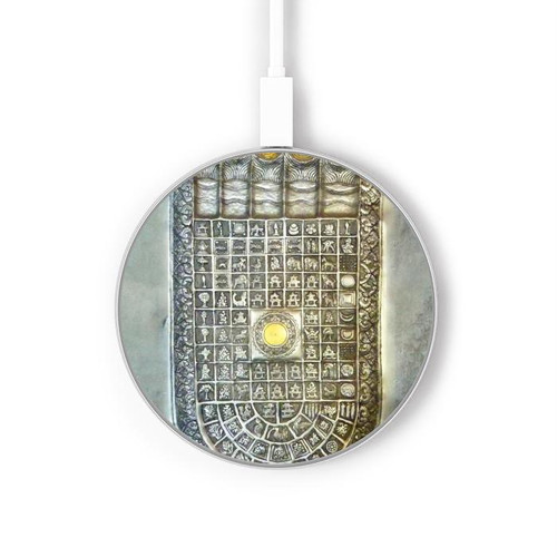 S1484 Bouddha empreinte Chargeur sans fil 15W Type-C iPhone Android Station de charge à lumière LED