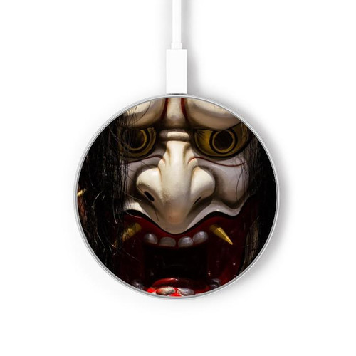 S2112 Hannya Démon Masque Chargeur sans fil 15W Type-C iPhone Android Station de charge à lumière LED