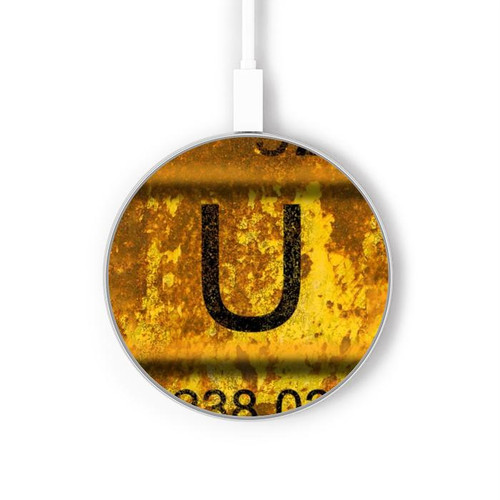 S2447 Vieux nucléaire d'uranium Rusty déchets Baril Chargeur sans fil 15W Type-C iPhone Android Station de charge à lumière LED