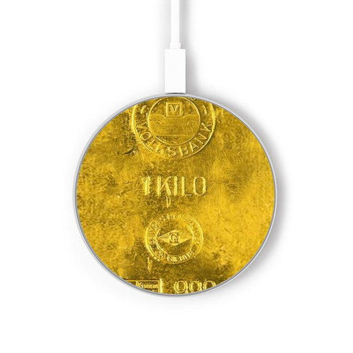 S2618 Un Kilo Lingot d'or Chargeur sans fil 15W Type-C iPhone Android Station de charge à lumière LED