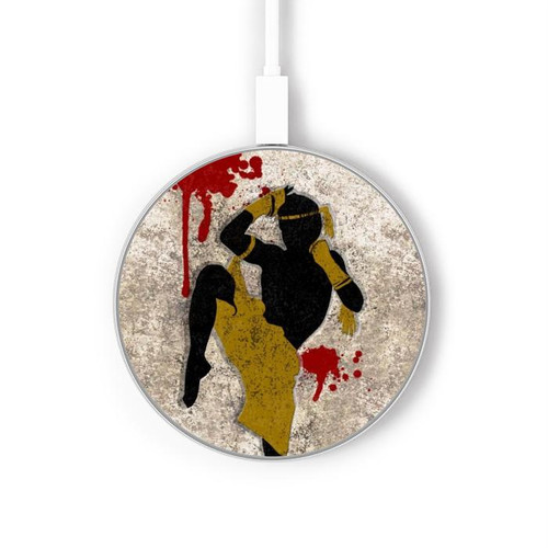 S2635 Muay Thai Kickboxing Lutte sang Chargeur sans fil 15W Type-C iPhone Android Station de charge à lumière LED