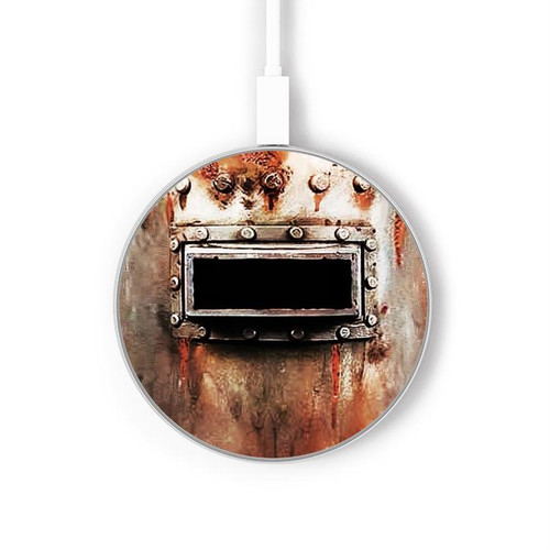 S2684 Casque de soudage millésimé Chargeur sans fil 15W Type-C iPhone Android Station de charge à lumière LED