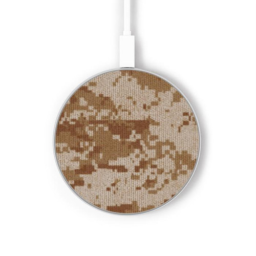 S2939 Camo camouflage numérique Désert Chargeur sans fil 15W Type-C iPhone Android Station de charge à lumière LED