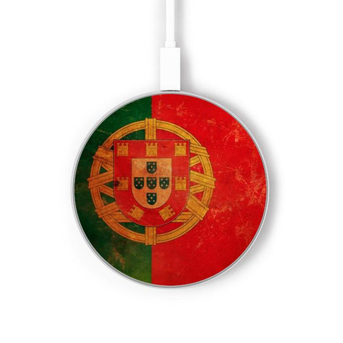 S2973 Portugal Football Football Chargeur sans fil 15W Type-C iPhone Android Station de charge à lumière LED