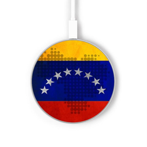 S2974 Venezuela Football Football Chargeur sans fil 15W Type-C iPhone Android Station de charge à lumière LED