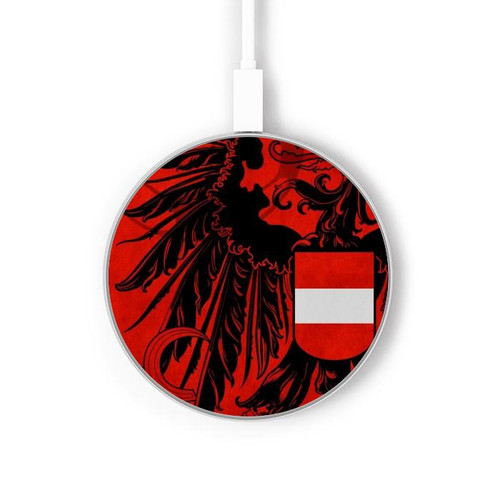 S3004 Autriche Football Football Chargeur sans fil 15W Type-C iPhone Android Station de charge à lumière LED