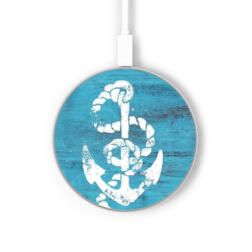 S3053 Marin Blue Anchor Chargeur sans fil 15W Type-C iPhone Android Station de charge à lumière LED