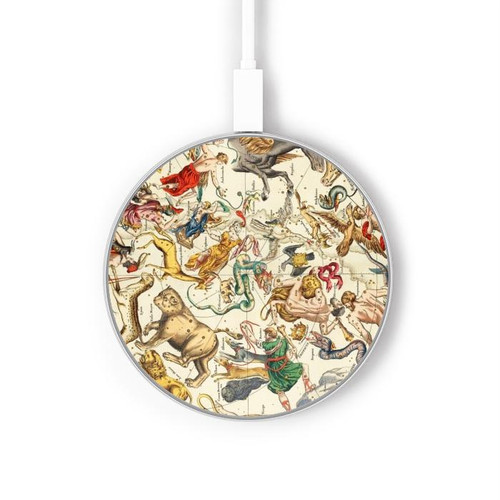 S3145 Constellation antique Carte du ciel étoilé Chargeur sans fil 15W Type-C iPhone Android Station de charge à lumière LED