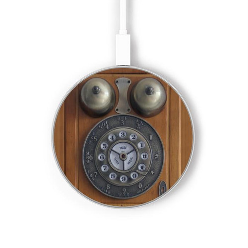 S3146 Mur Antique Retro Ligne téléphonique Chargeur sans fil 15W Type-C iPhone Android Station de charge à lumière LED