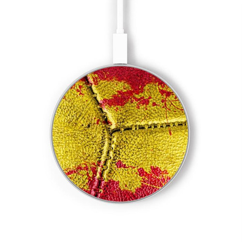 S3315 Espagne Drapeau graphique Football Millésime Chargeur sans fil 15W Type-C iPhone Android Station de charge à lumière LED