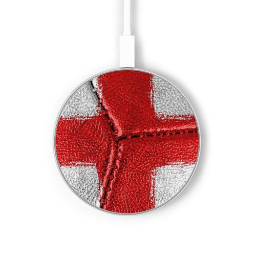 S3316 Angleterre Drapeau graphique Football Millésime Chargeur sans fil 15W Type-C iPhone Android Station de charge à lumière LED