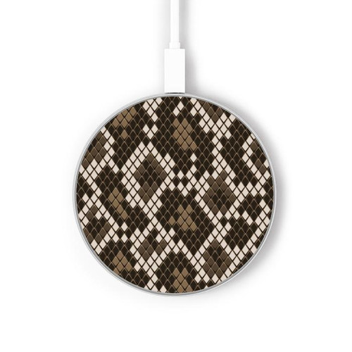 S3389 Seamless Serpent Motif graphique Peau Chargeur sans fil 15W Type-C iPhone Android Station de charge à lumière LED