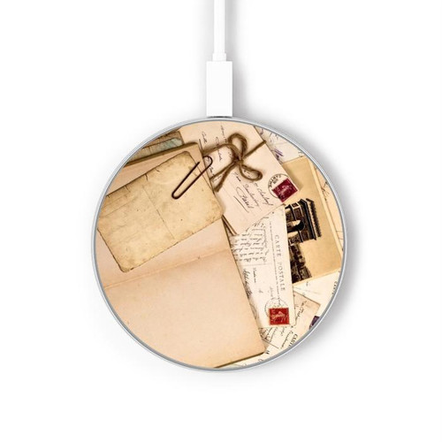 S3397 cartes postales souvenirs Chargeur sans fil 15W Type-C iPhone Android Station de charge à lumière LED