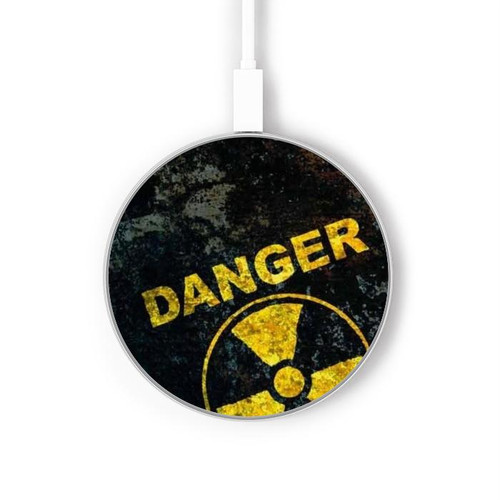 S3891 Risque nucléaire Danger Chargeur sans fil 15W Type-C iPhone Android Station de charge à lumière LED