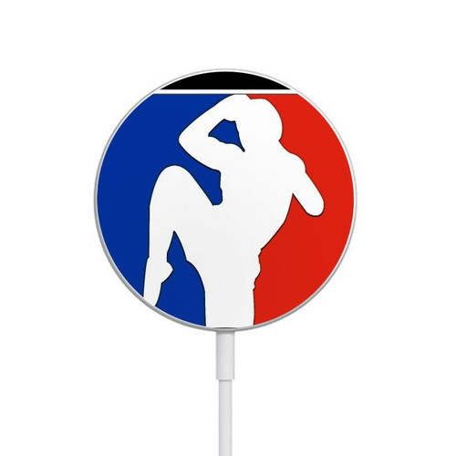 S2278 Muay Thai Kickboxing MMA art martial blanc Chargeur magnétique sans fil avec MagSafe 15W pour iPhone 16 15 14 13 12