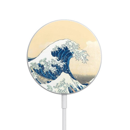 S2790 Hokusai Sous la vague au large de Kanagawa Chargeur magnétique sans fil avec MagSafe 15W pour iPhone 16 15 14 13 12