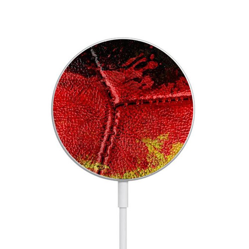 S3303 Allemagne Drapeau graphique Football Millésime Chargeur magnétique sans fil avec MagSafe 15W pour iPhone 16 15 14 13 12