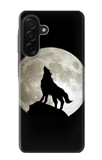 S1981 Loup hurlant à la lune Etui Coque Housse pour Samsung Galaxy A26