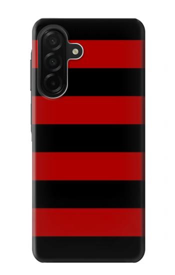 S2638 Noir et Rouge rayé Etui Coque Housse pour Samsung Galaxy A26