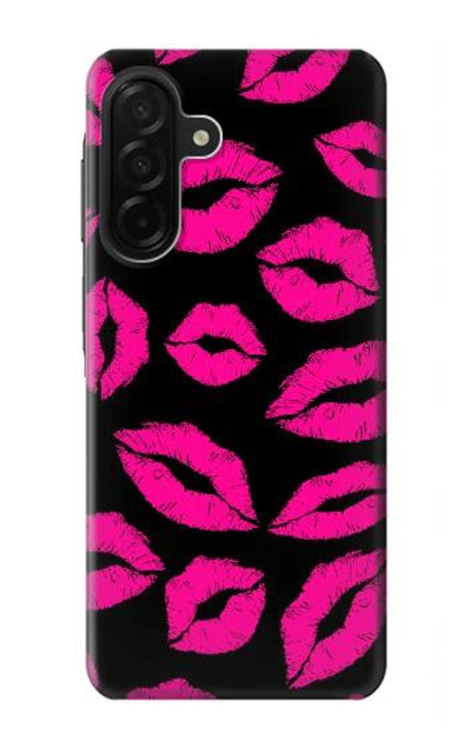 S2933 Bisous Rose Lips sur Noir Etui Coque Housse pour Samsung Galaxy A26