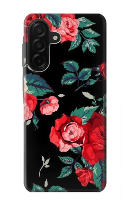 S3112 Motif floral Rose Noir Etui Coque Housse pour Samsung Galaxy A26