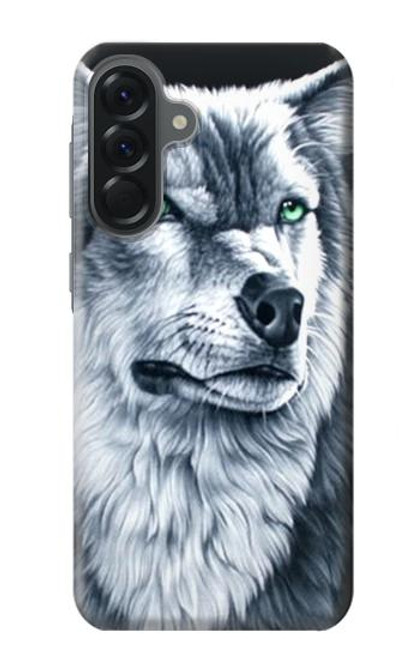 S0123 Loup blanc Etui Coque Housse pour Samsung Galaxy A56