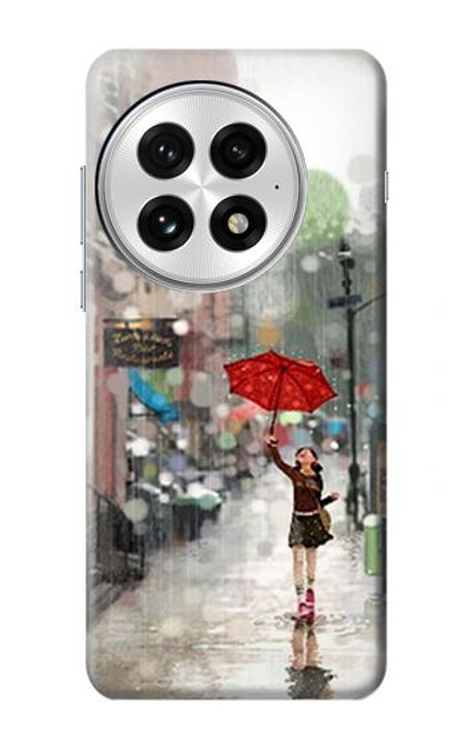 S0108 Fille sous la pluie Etui Coque Housse pour OnePlus 13