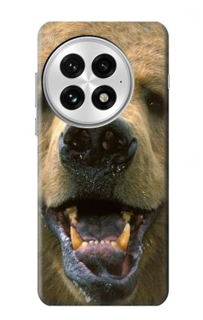 S0840 Grizzly Bear visage Etui Coque Housse pour OnePlus 13